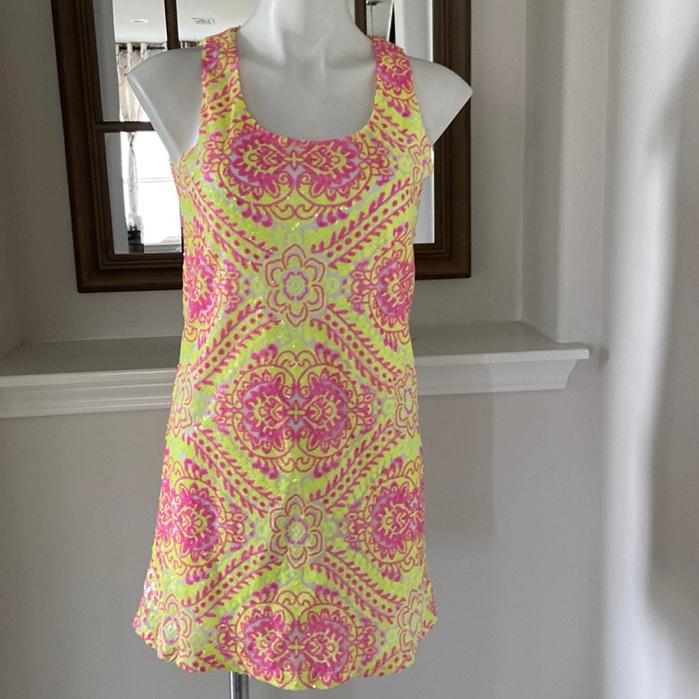 Miami slip on sleeveless mini Sequin Dress